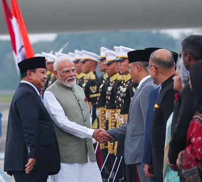 PM Modi reaches Indonesia in the first leg of 3-nation visit PM Modi reaches Indonesia in the first leg of 3-nation visit